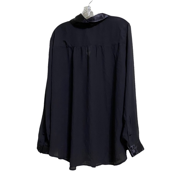🆕 NEW TORRID 1x TUNIC BLOUSE - CHIFFON BLACK - Picture 4 of 6
